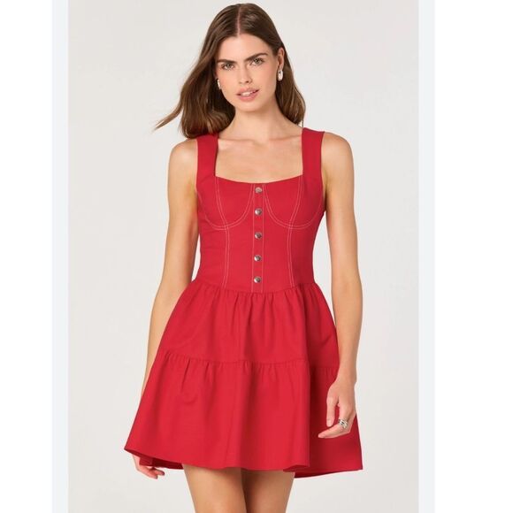 ASTR The Label Tiered Stitch Detail Mini Dress New! - Picture 5 of 13